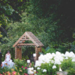 bride in flower garden
